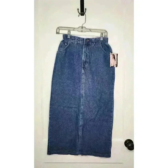 Lee Vintage High Rise Maxi Denim Skirt Boho Western Missies Size 6 Misses NWT - Picture 1 of 5